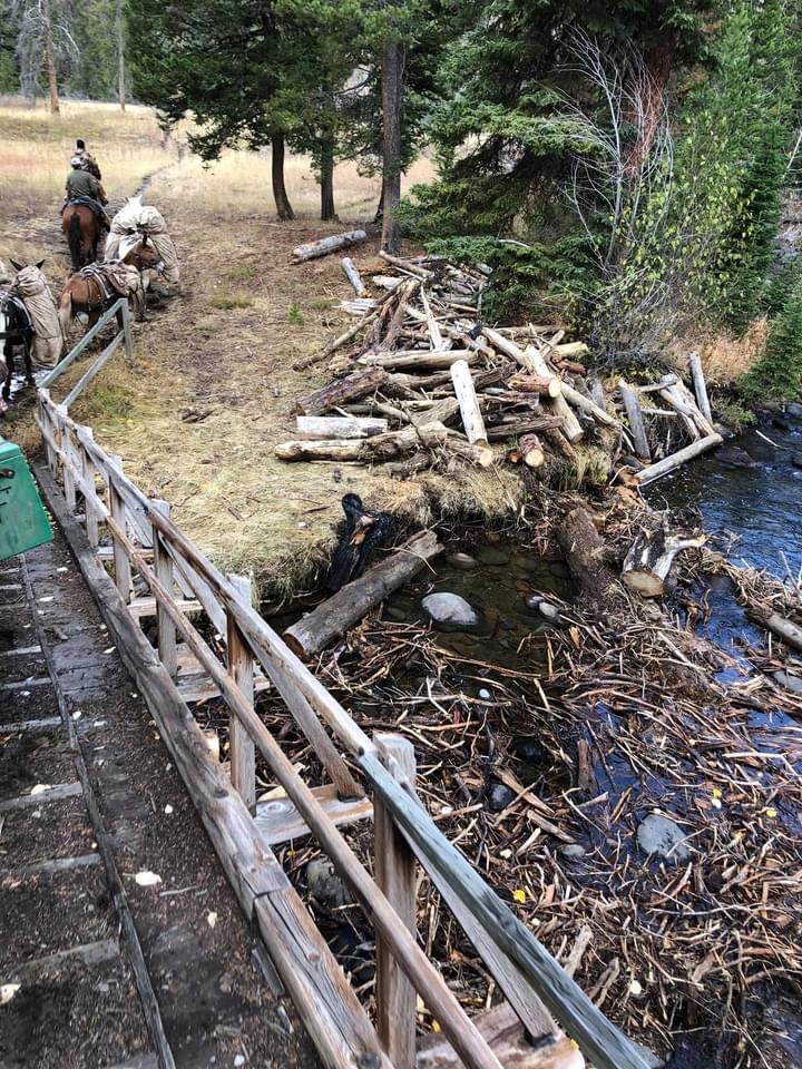 Work being done on the Horse Creek bridge In Hell Roaring